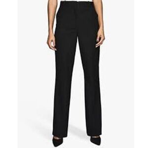 Reiss Hartley Wide Leg Trouser Pant Black Neutral Quiet Luxury Minimal Career 4